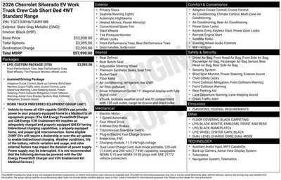 2026 Chevrolet Silverado EV WT - Standard Range