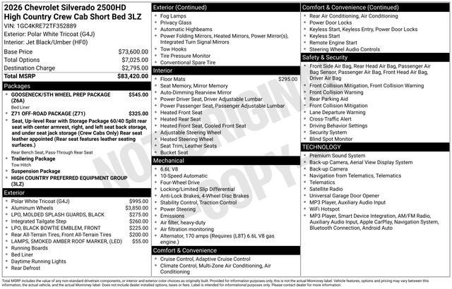 2026 Chevrolet Silverado 2500 HD High Country