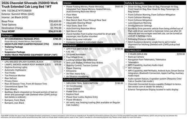 2026 Chevrolet Silverado 2500 HD WT