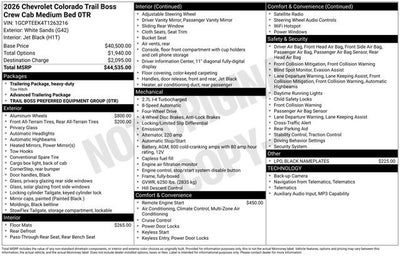 2026 Chevrolet Colorado Trail Boss