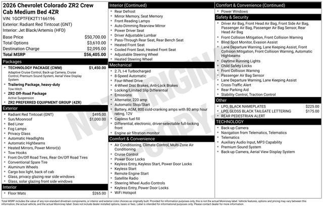 2026 Chevrolet Colorado ZR2