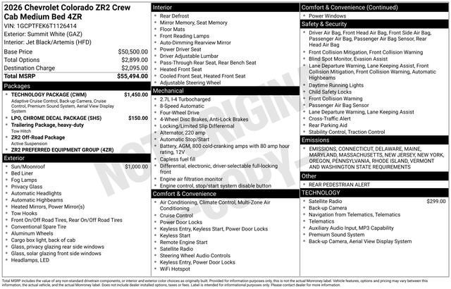 2026 Chevrolet Colorado ZR2