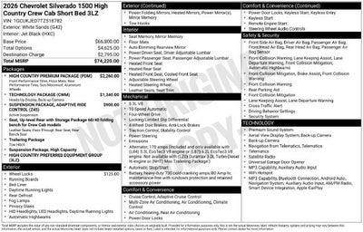 2026 Chevrolet Silverado 1500 High Country