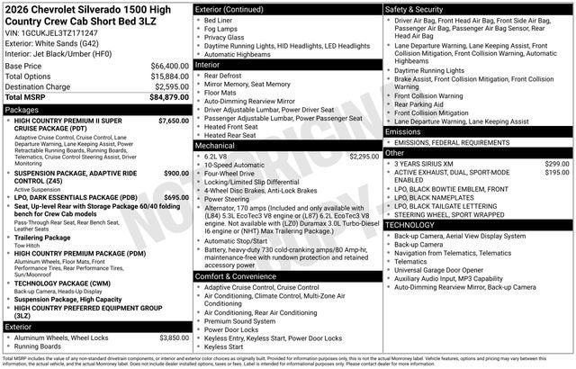 2026 Chevrolet Silverado 1500 High Country