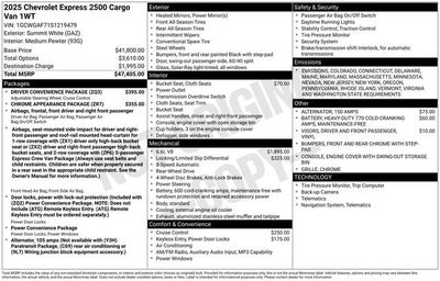 2025 Chevrolet Express Cargo 2500 WT