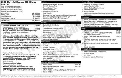 2025 Chevrolet Express Cargo 2500 WT