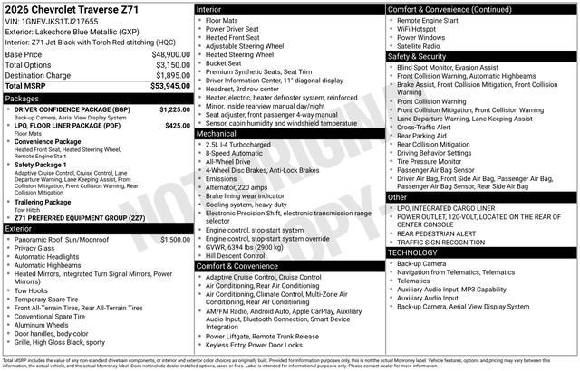 2026 Chevrolet Traverse Z71