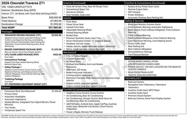 2026 Chevrolet Traverse Z71