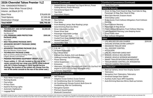2026 Chevrolet Tahoe Premier