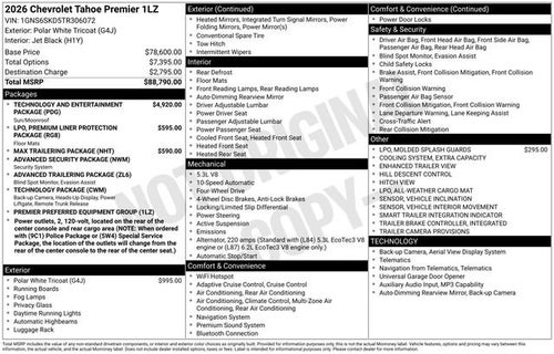 2026 Chevrolet Tahoe Premier