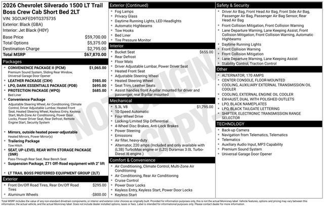 2026 Chevrolet Silverado 1500 LT Trail Boss