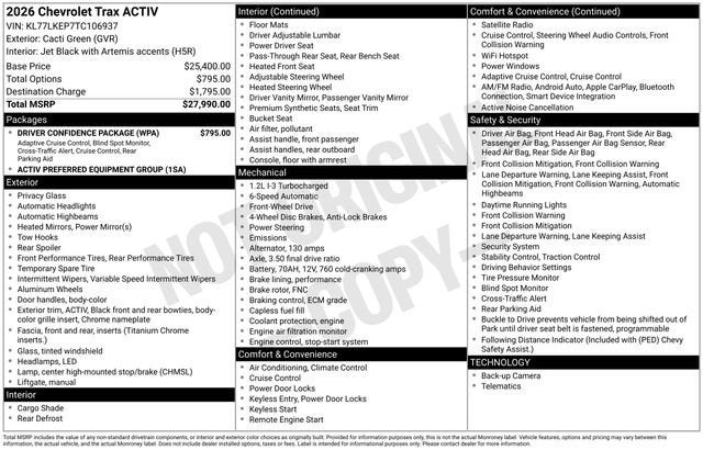2026 Chevrolet Trax ACTIV