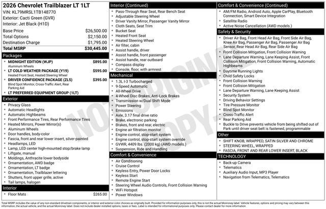 2026 Chevrolet Trailblazer LT