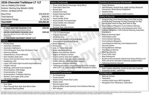 2026 Chevrolet Trailblazer LT