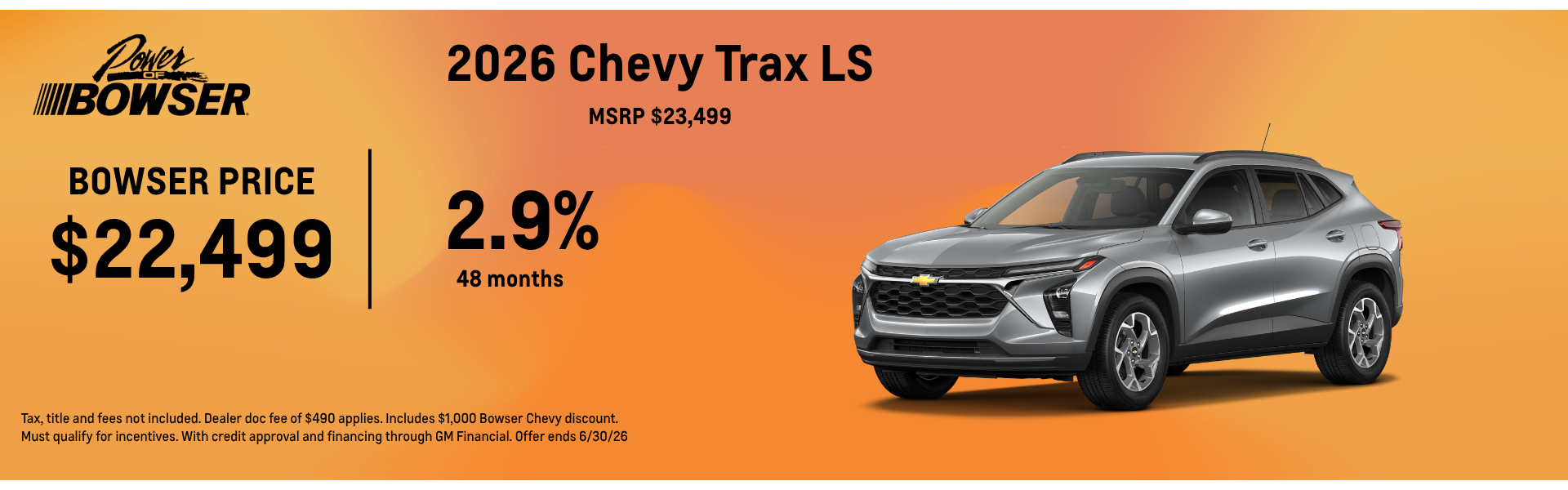 2026 Chevrolet Trax special offer